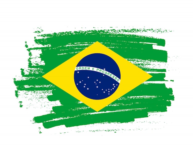 Coup de pinceau drapeau du Brésil