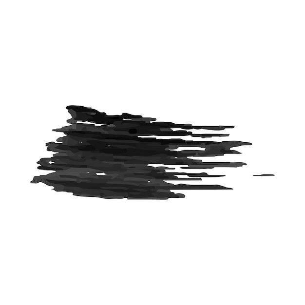 Coup de pinceau à encre noire de vecteur