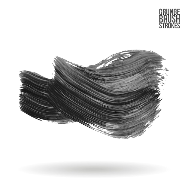 Coup de pinceau gris et texture Élément abstrait peint à la main de vecteur grunge