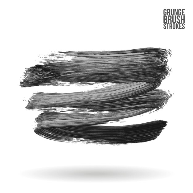 Coup de pinceau gris et texture. Main abstraite de vecteur grunge - élément peint.