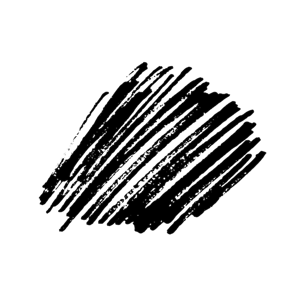 Vecteur un coup de pinceau noir grunge isolé sur une illustration vectorielle de main libre blanche