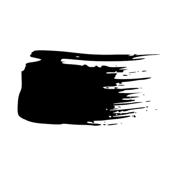 Coup De Pinceau Noir Tache D'encre Dessinée à La Main Isolée Sur Fond Blanc Illustration Vectorielle