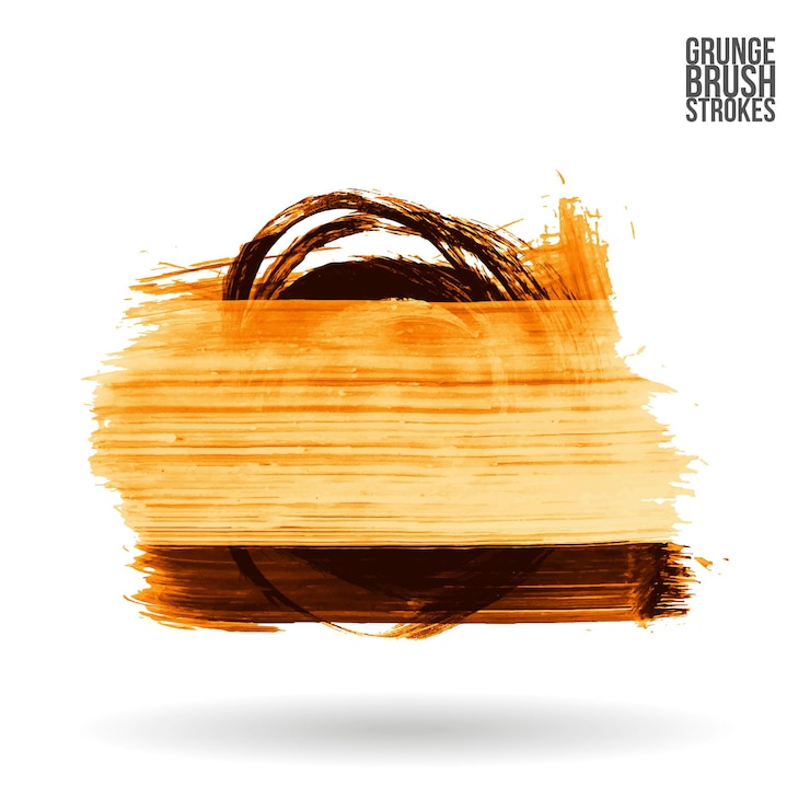 Vecteur coup de pinceau orange et texture. main abstraite de vecteur grunge - élément peint.