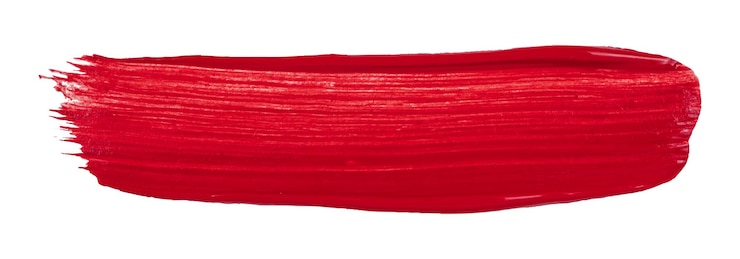 Vecteur un coup de pinceau vectoriel rouge vif sur un fond blanc