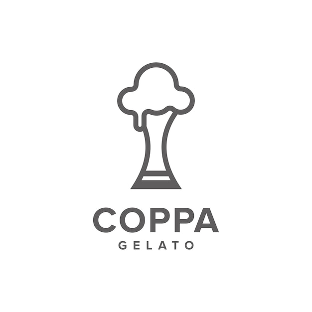 coupe de coppa et gelato décrivent une conception de logo moderne géométrique créative simple et élégante