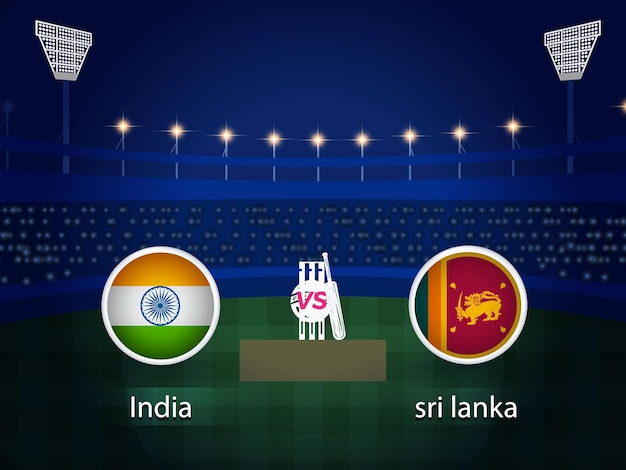 Coupe Du Monde De Cricket Inde Vs Sri Lanka 2023 Avec Conception De Modèle De Diffusion De Calendrier