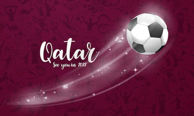 Vecteur coupe du monde de football contexte pour la bannière, championnat de football 2022 au qatar