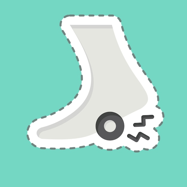 Coupe de ligne d'autocollant Achilles liée au symbole Body Ache conception simple modifiable 1