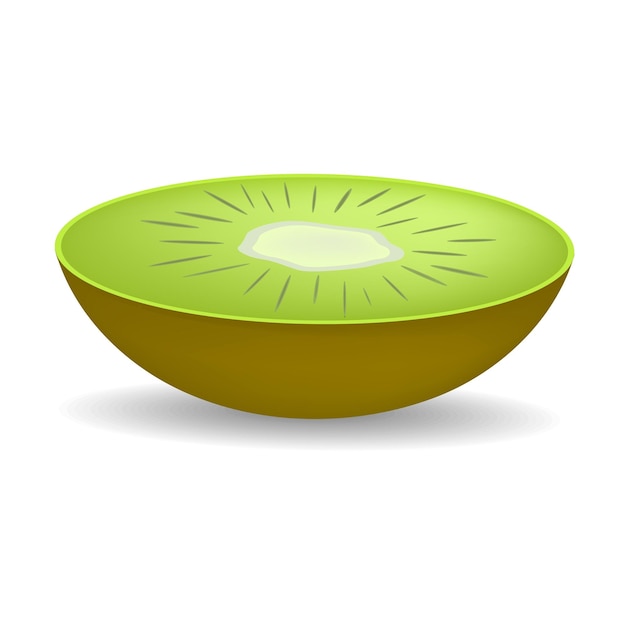 Coupe de maquette de kiwi frais Illustration réaliste de coupe de maquette de vecteur de kiwi frais pour la conception de sites Web isolée sur fond blanc