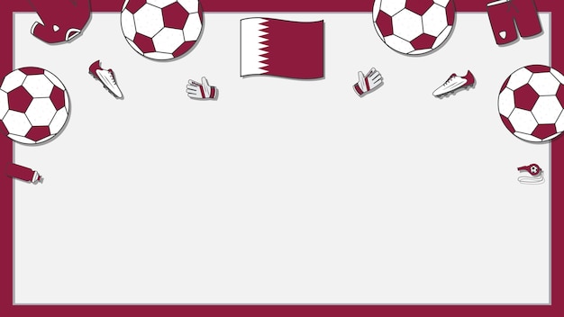 Coupe Monde Football Fond Conception Modèle Qatar Football Dessin Animé Illustration Vectorielle