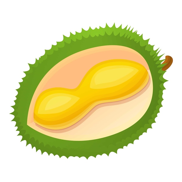 Couper une partie de l'icône durian Dessin animé de couper une partie de l'icône de vecteur durian pour la conception de sites Web isolée sur fond blanc