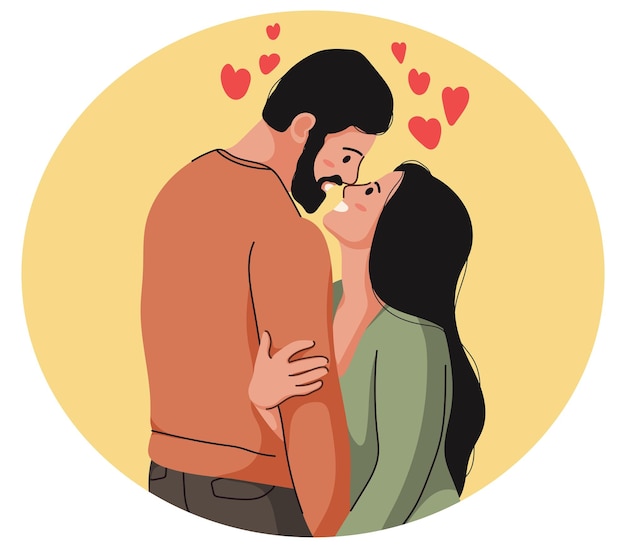 Un couple d'amour se serre dans les bras