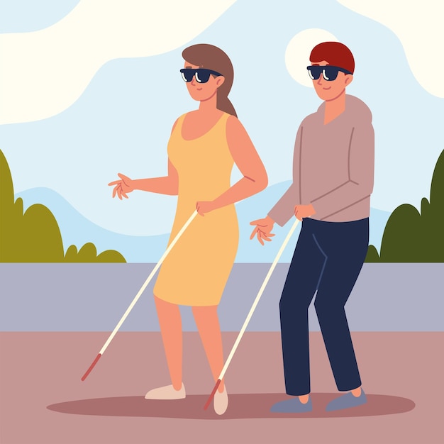 Couple aveugle handicapé