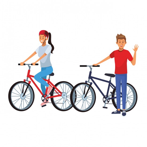 Couple en bicicules