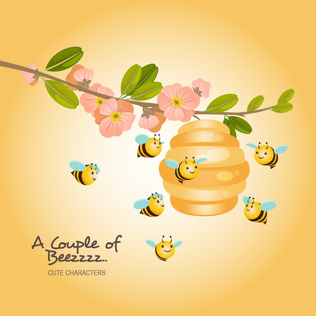 Un couple de caractère abeille Illustration