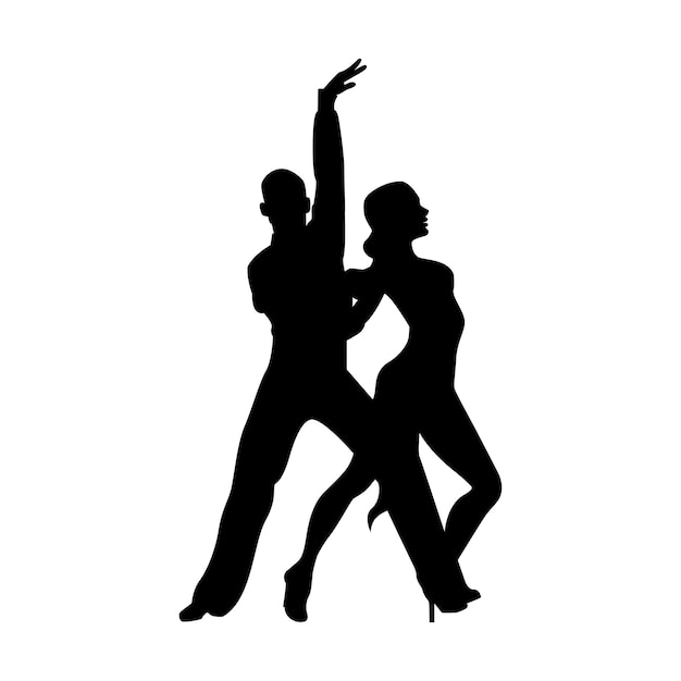 Un Couple De Danseurs De Salon Femme Et Homme Dansant Vector Silhouettes Danseurs Illustration Isolée