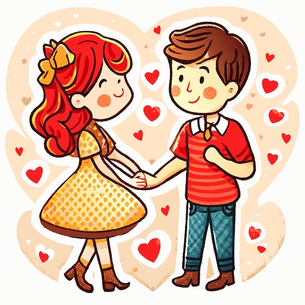 Un couple de dessins animés pour la Saint-Valentin