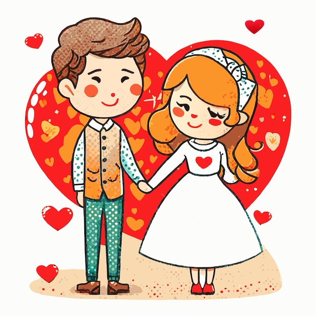 Un couple de dessins animés pour la Saint-Valentin