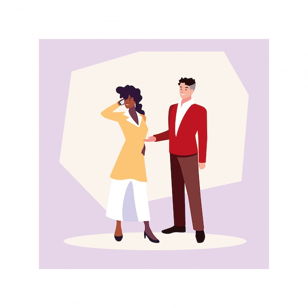 Couple de gens d'affaires debout, gens d'affaires professionnels