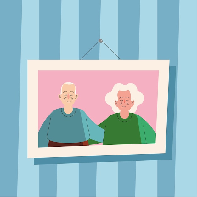 Couple De Grands-parents Dans Les Personnages De L'image