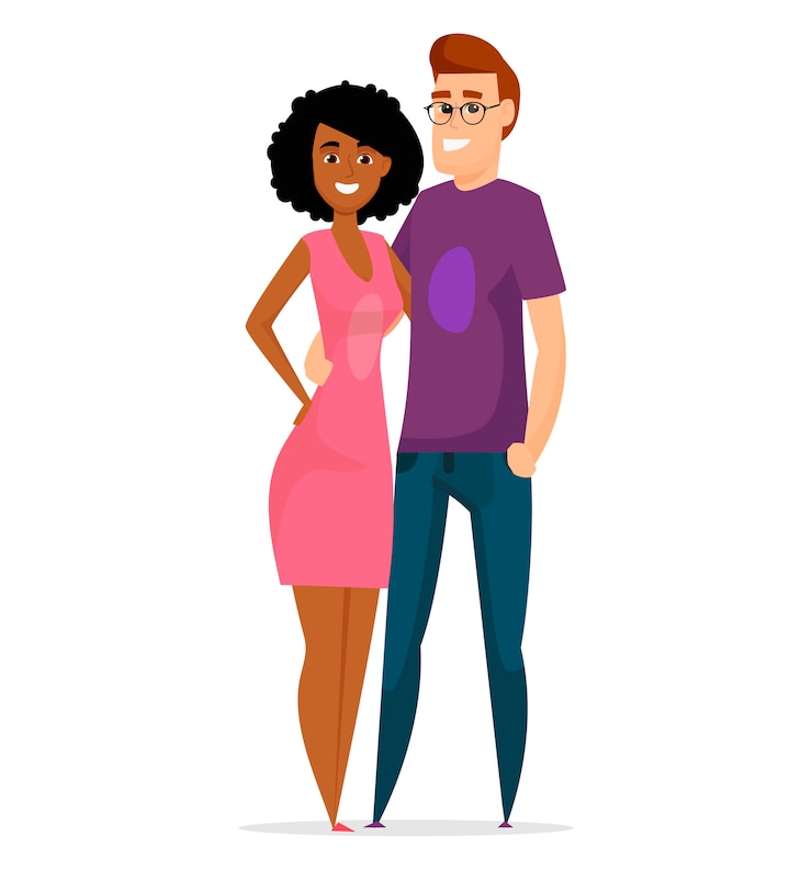 Vecteur couple de jeunes
