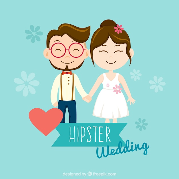 Couple De Mariage Hipster