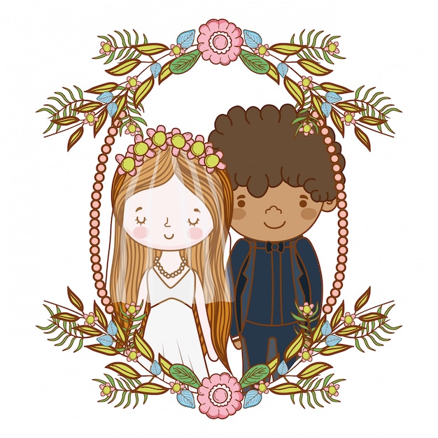 Couple Mariage Mignon Dessin Animé