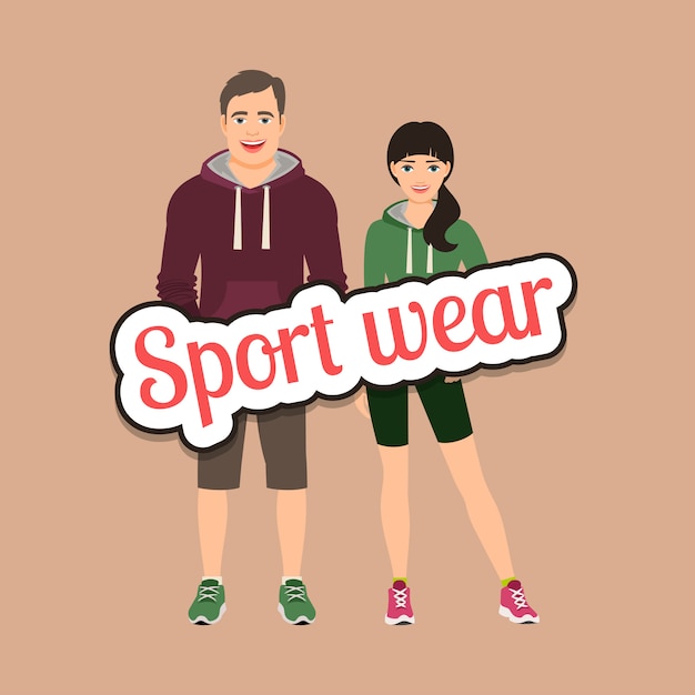 Couple De Mode En Vêtements De Style Sport