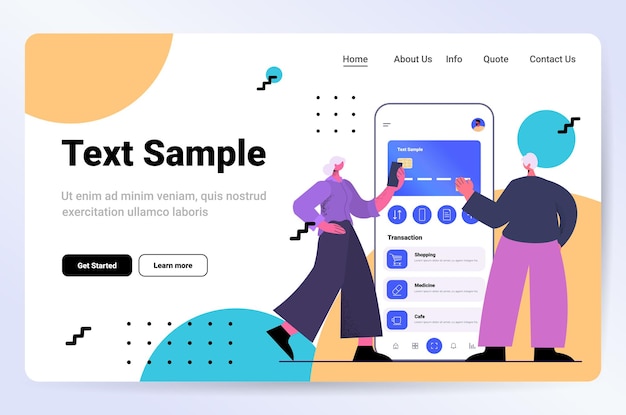 Couple De Personnes âgées Utilisant L'application Bancaire Mobile Avec Carte De Crédit Sur L'écran Du Smartphone Paiements électroniques Concept De Magasinage En Ligne Illustration Vectorielle Horizontale Pleine Longueur