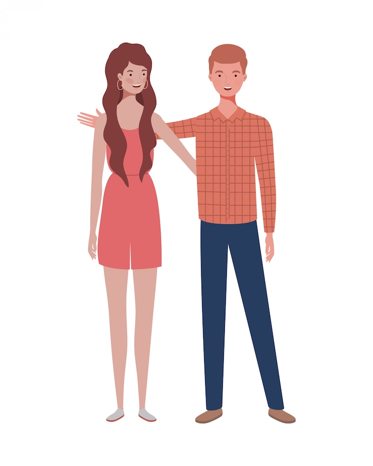 Vecteur couple de personnes debout