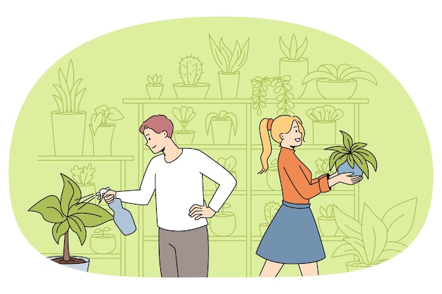 Un Couple Prend Un Acre De Plantes Dans La Maison