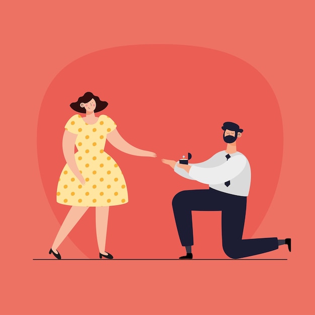 couple proposition mariage amants personnages