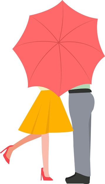 Vecteur un couple sous un parapluie