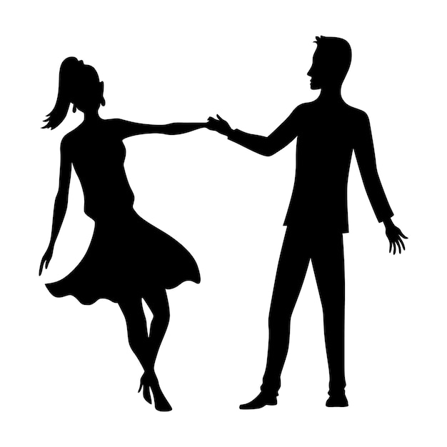 Des couples amoureux silhouette homme et femme debout ensemble silhouette noire romantique d'un couple amoureux