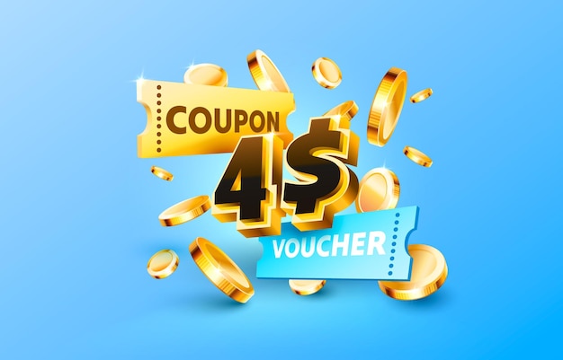 Coupon De 4 Dollars Bon Cadeau Cash Back Bannière Offre Spéciale