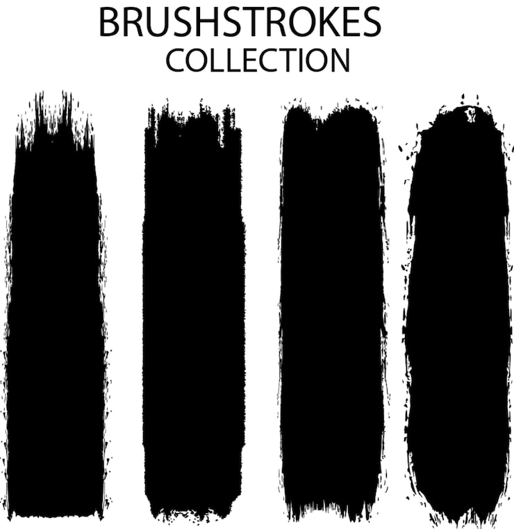 Vecteur des coups de pinceau à l'encre noire