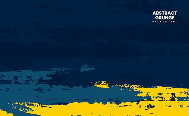 Vecteur coups de pinceau jaune et bleu foncé fond de texture grunge. illustration vectorielle de style sportif