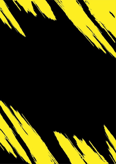 coups de pinceau noir et jaune illustration dessinée à la main modèle de fond grunge. noir et jaune b