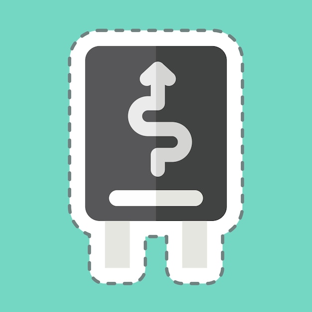 Coupure de ligne d'autocollant Réduire liée au symbole de panneau de signalisation simple conception modifiable