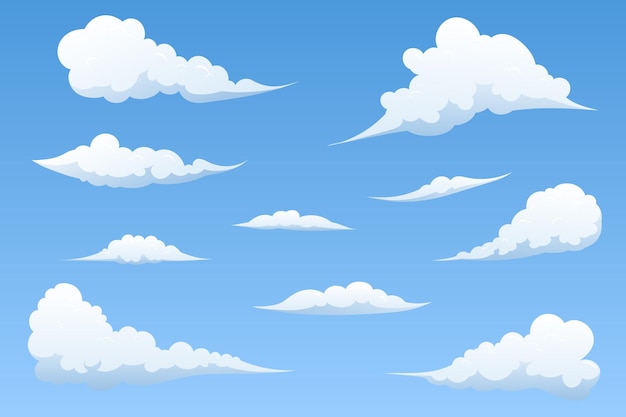 La courbe du ciel bleu des nuages Collection de bulle de confort sentiment de conception d'illustration