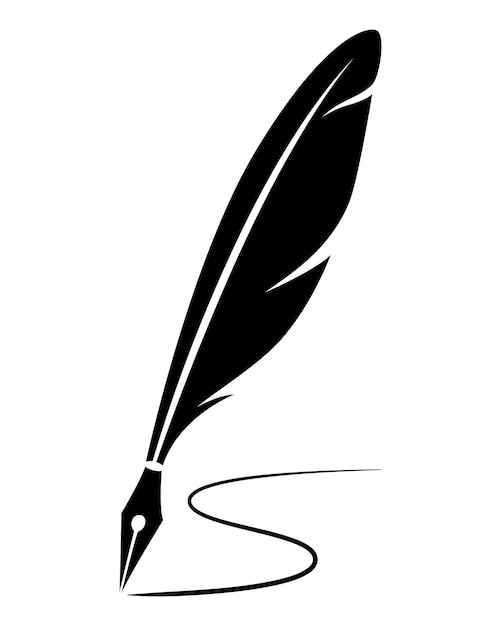 Vecteur courbes d'écriture silhouette plume