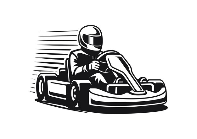 Vecteur le coureur de karts du côté droit