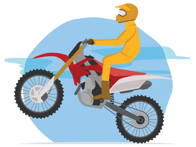 Un coureur de motocross prêt pour le saut