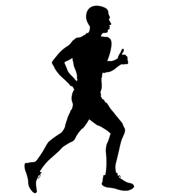 Vecteur coureurs de silhouettes sur illustration vectorielle de sprint hommes