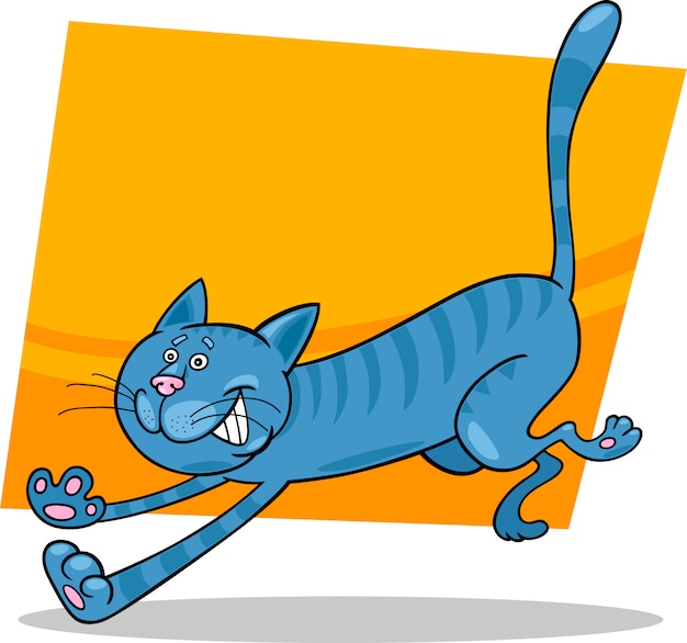 Vecteur courir chat tigré bleu