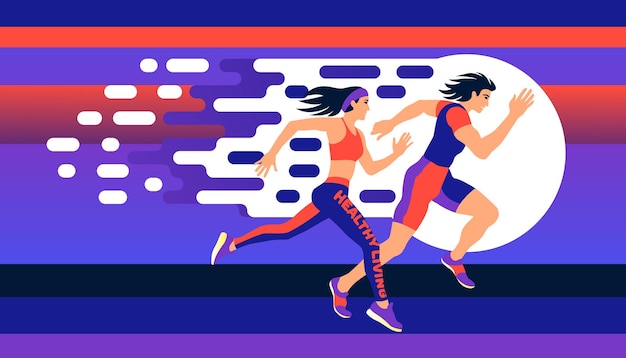 Courir homme et femme. Remise en forme, style de vie sain. Athlètes en compétition ou marathon.