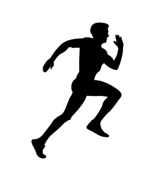 courir, hommes, silhouette, jogging, formation, personne, illustration