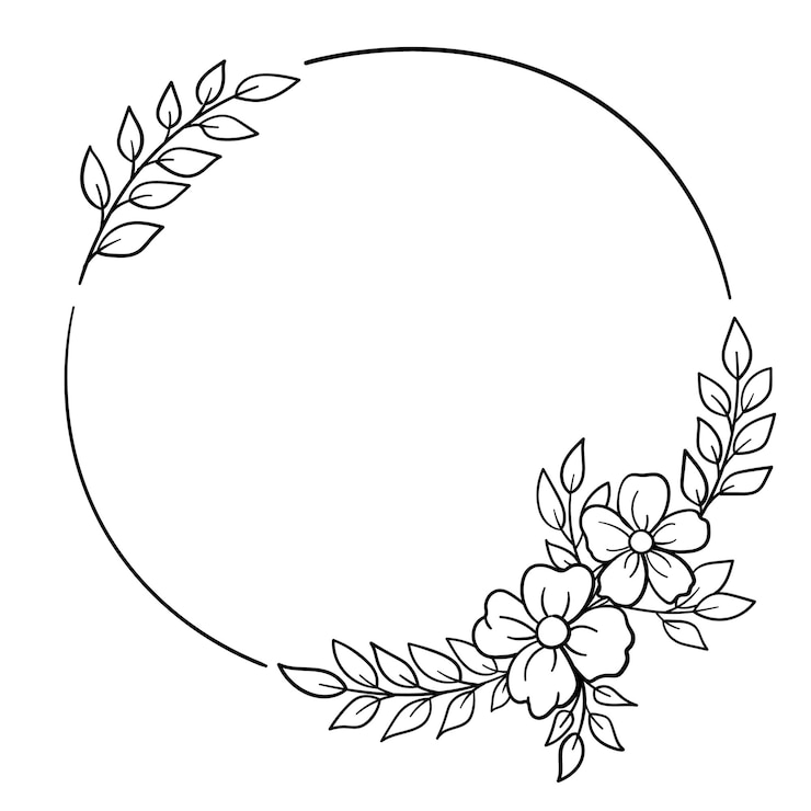 Vecteur couronne botanique de feuilles, fleurs, motifs pour la décoration