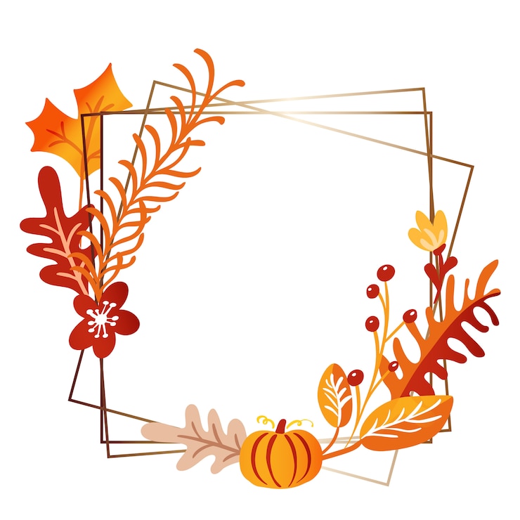 Vecteur couronne de bouquet automne cadre carré