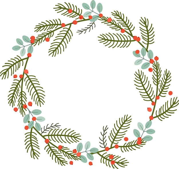 Couronne de cadre de Noël ronde